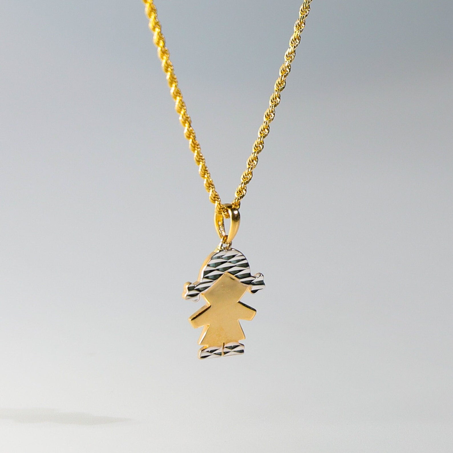 Gold Girl Plate Pendant Charm Model-2005 - Charlie & Co. Jewelry