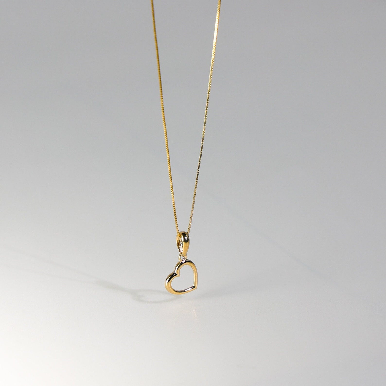 Gold Small Open Heart Pendant Model-1795 - Charlie & Co. Jewelry