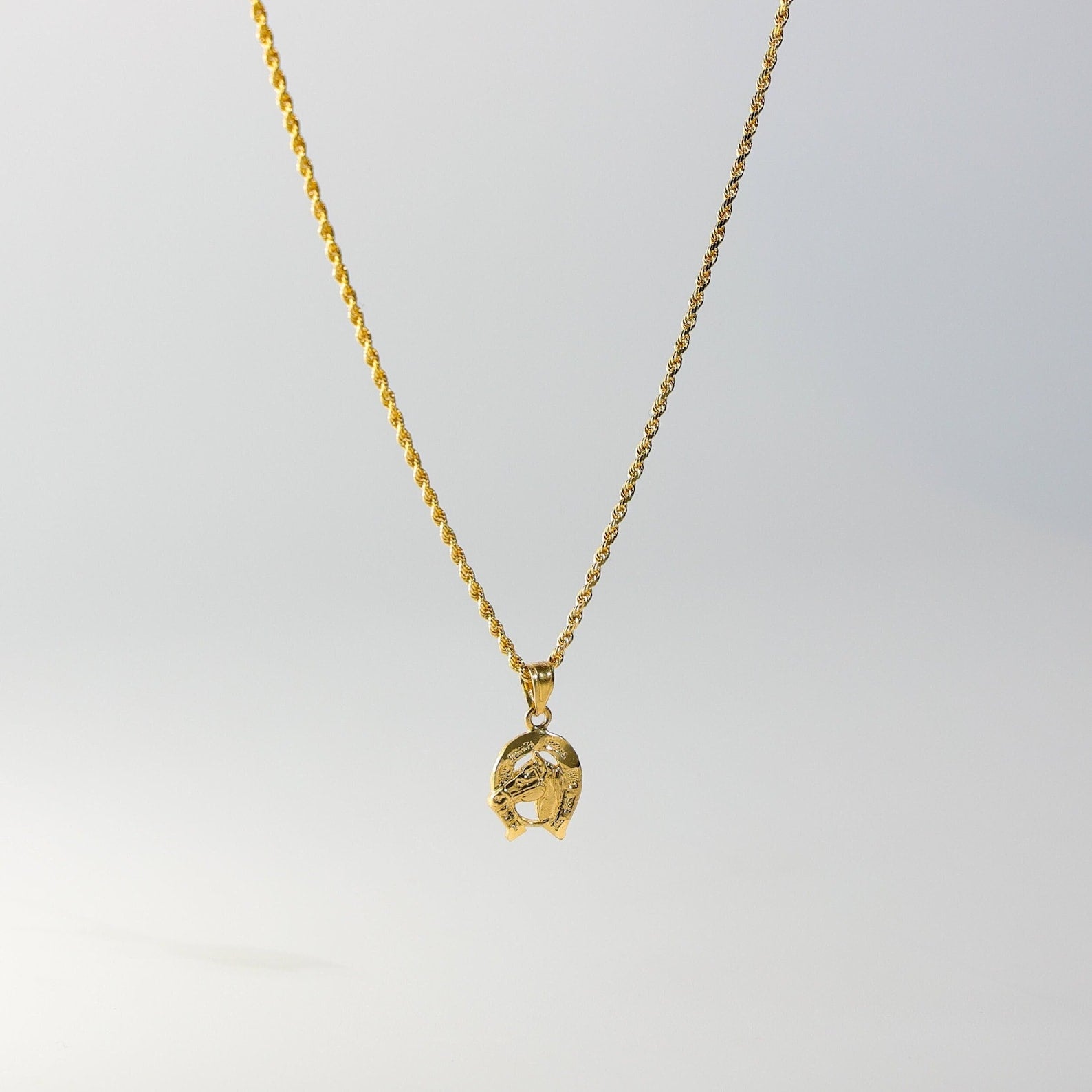 Gold Lucky Horseshoe Pendant Model-1636 - Charlie & Co. Jewelry