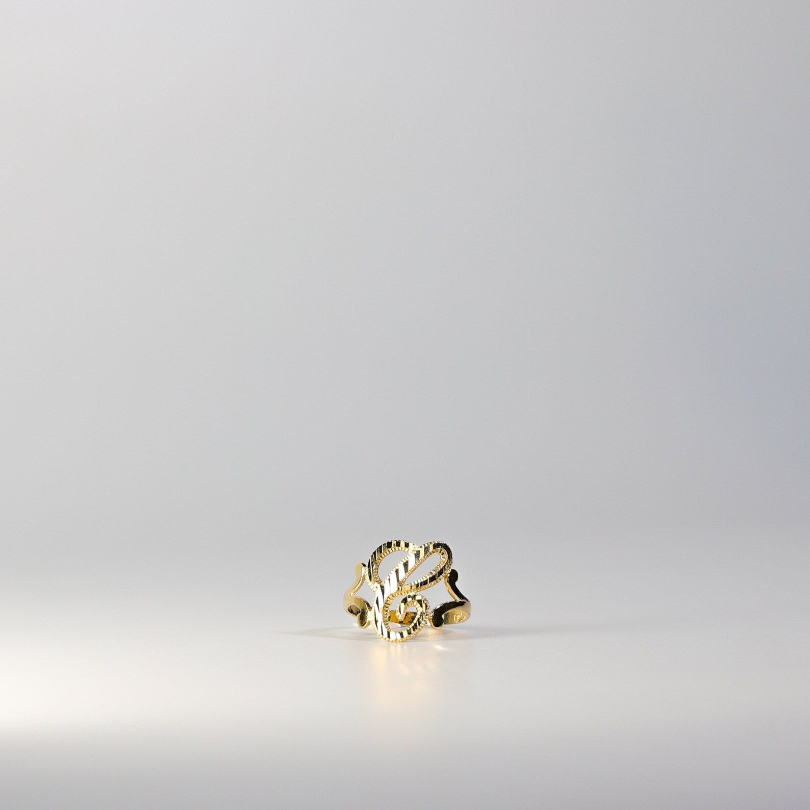 14K Gold Cursive Initial "C" Ring - Charlie & Co. Jewelry