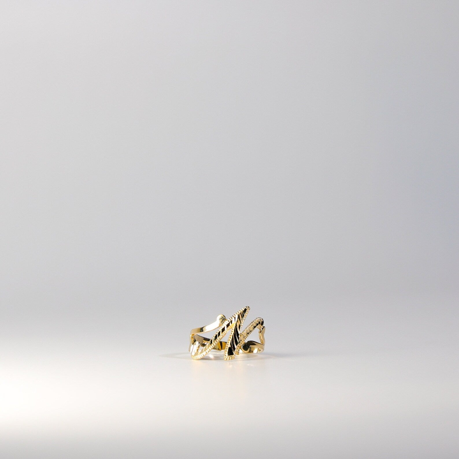 14K Gold Cursive Initial "N" Ring - Charlie & Co. Jewelry
