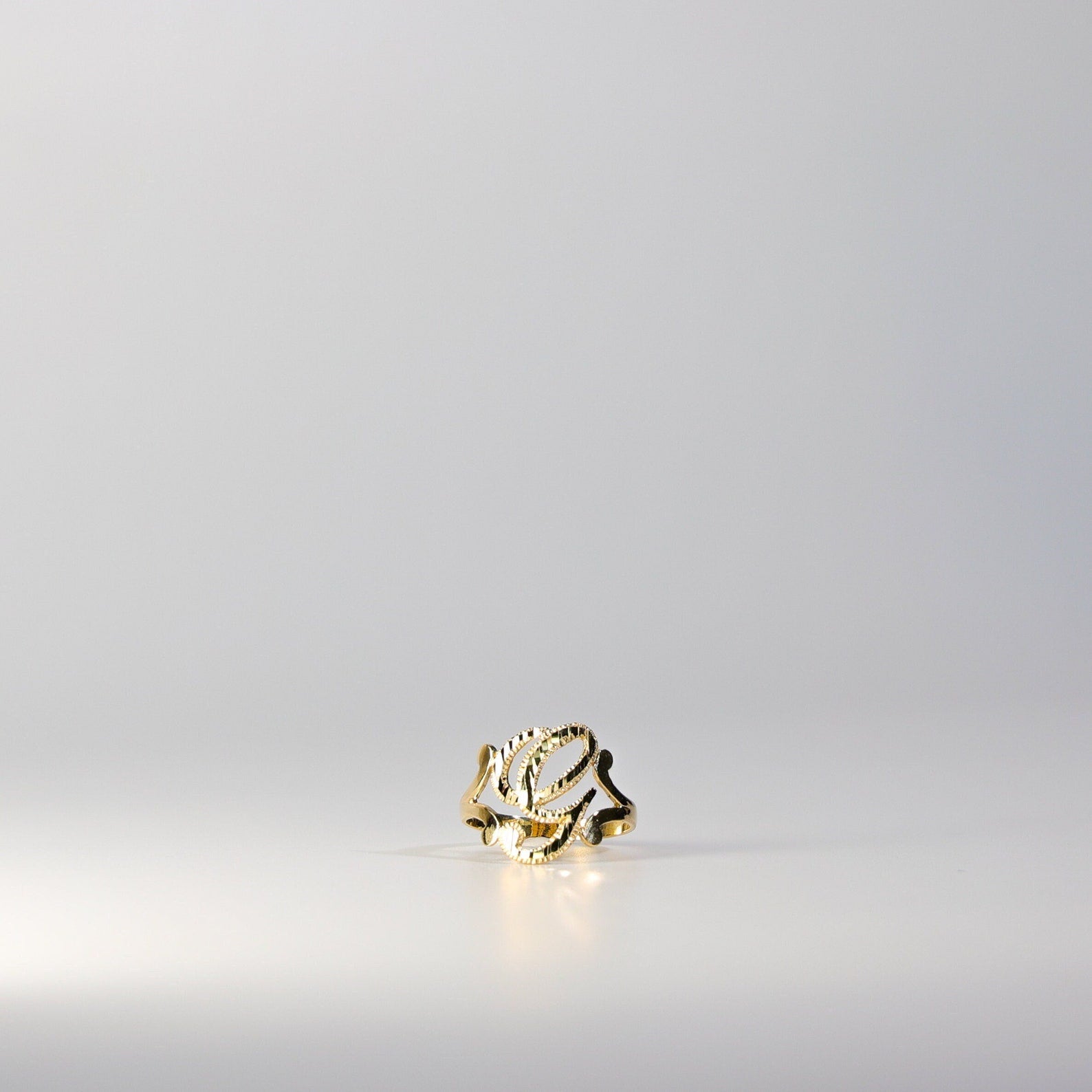 14K Gold Cursive Initial "G" Ring - Charlie & Co. Jewelry