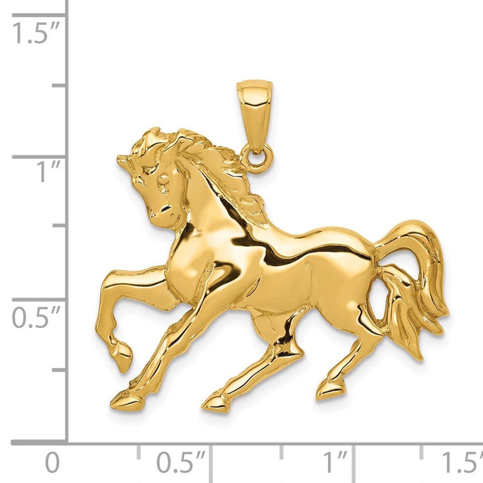 Gold Galloping Horse Pendant - Charlie & Co. Jewelry