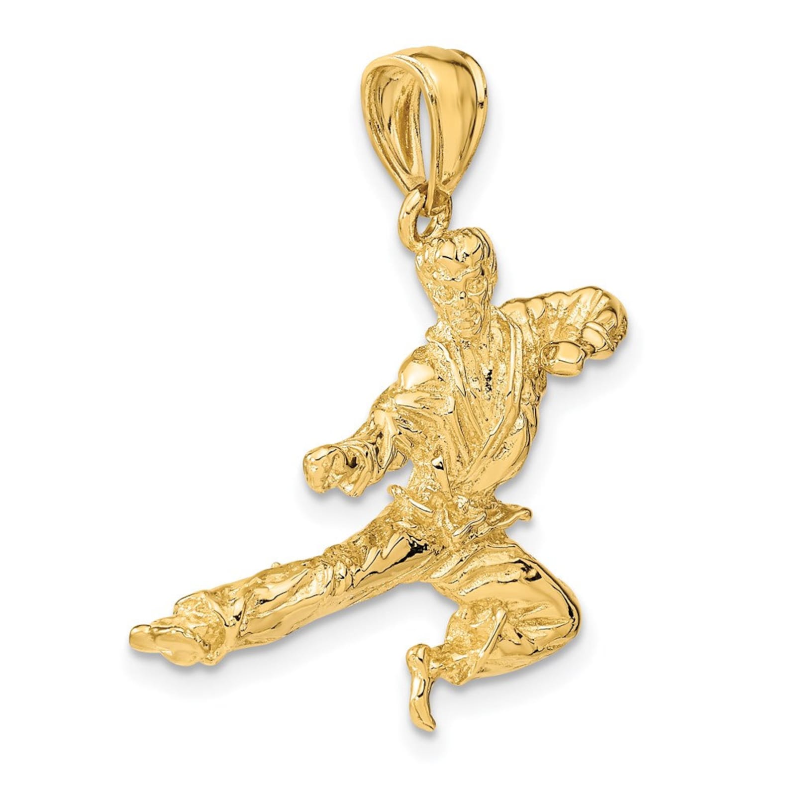 Gold 3D Male Karate Pendant - Charlie & Co. Jewelry