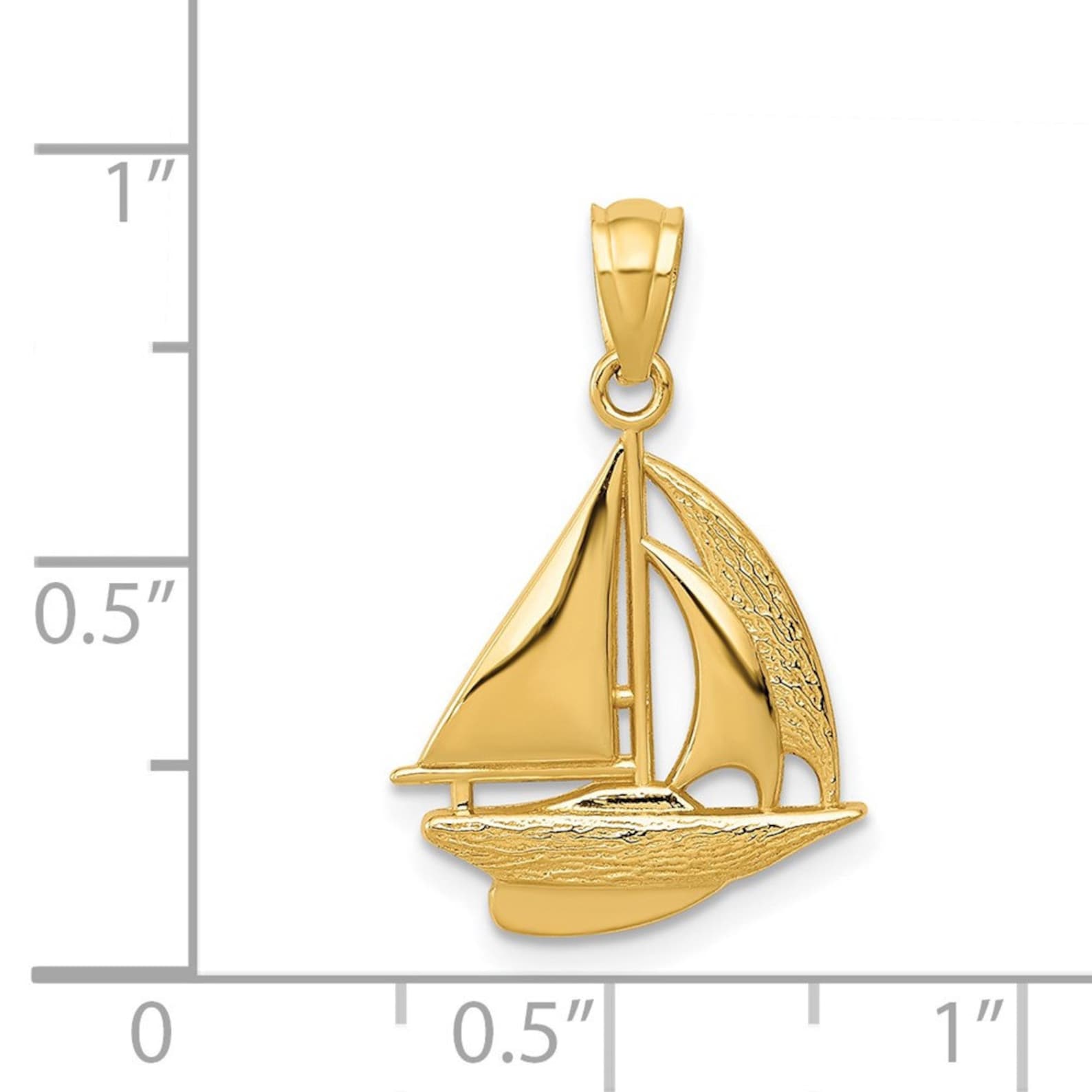 Gold Sailboat Pendant - Charlie & Co. Jewelry
