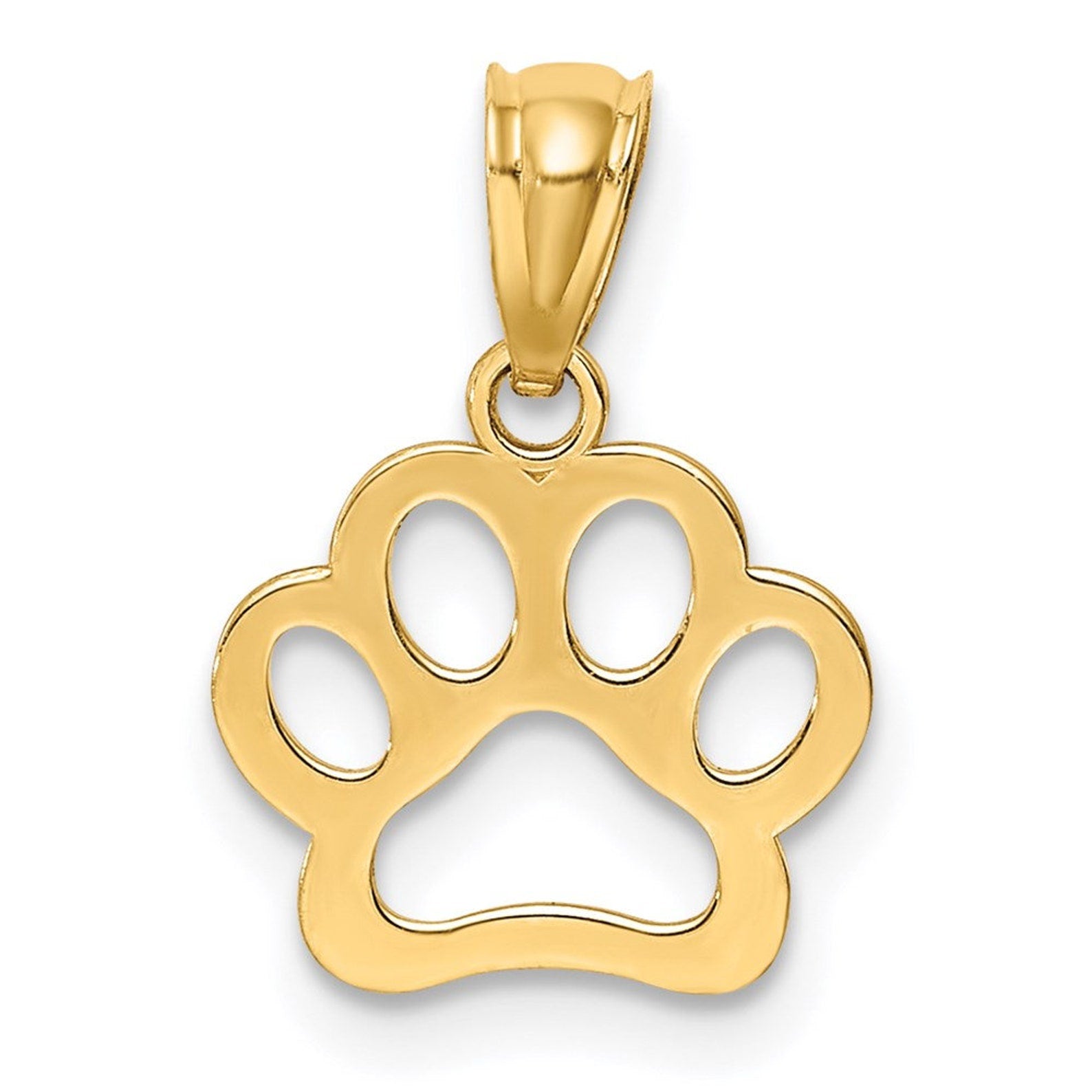 Gold Dog Paw Pendant - Charlie & Co. Jewelry