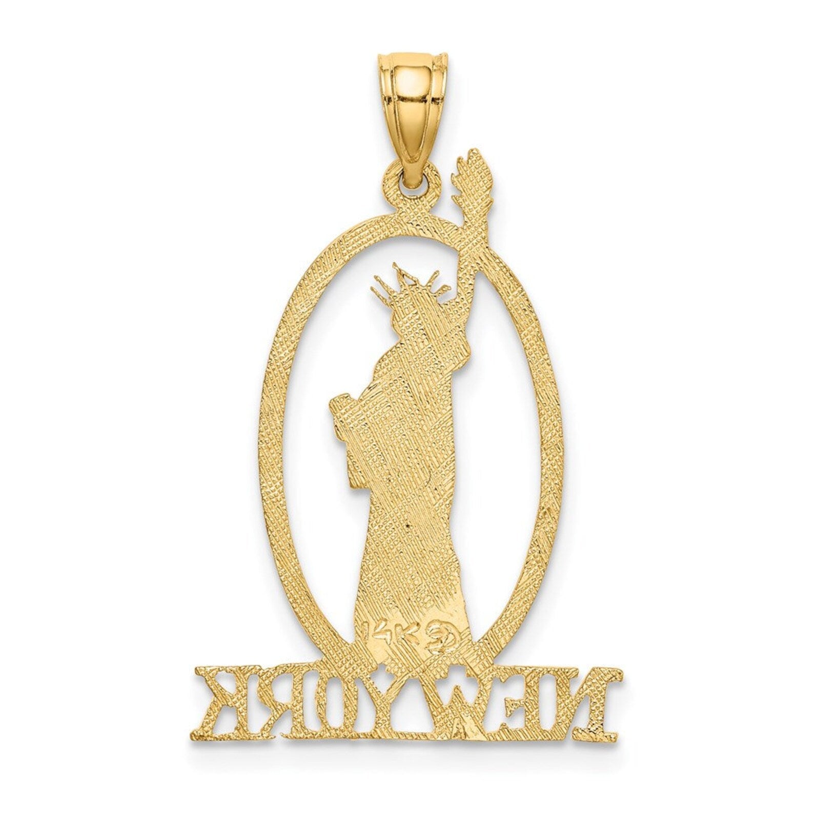 Gold New York with Statue of Liberty Charm Model-C3073 - Charlie & Co. Jewelry