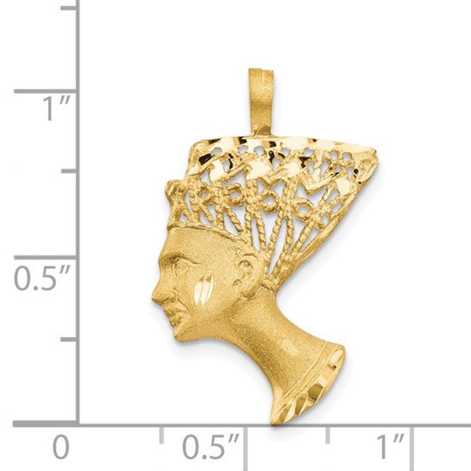 Gold Satin Finish Nefertiti Charm Model-C445 - Charlie & Co. Jewelry
