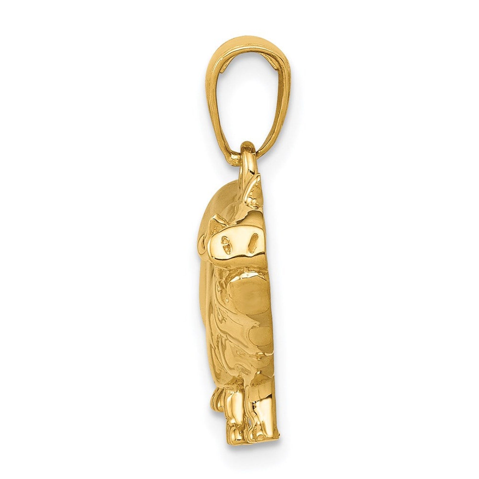 Gold Pot Belly Pig Pendant Model-C3522 - Charlie & Co. Jewelry