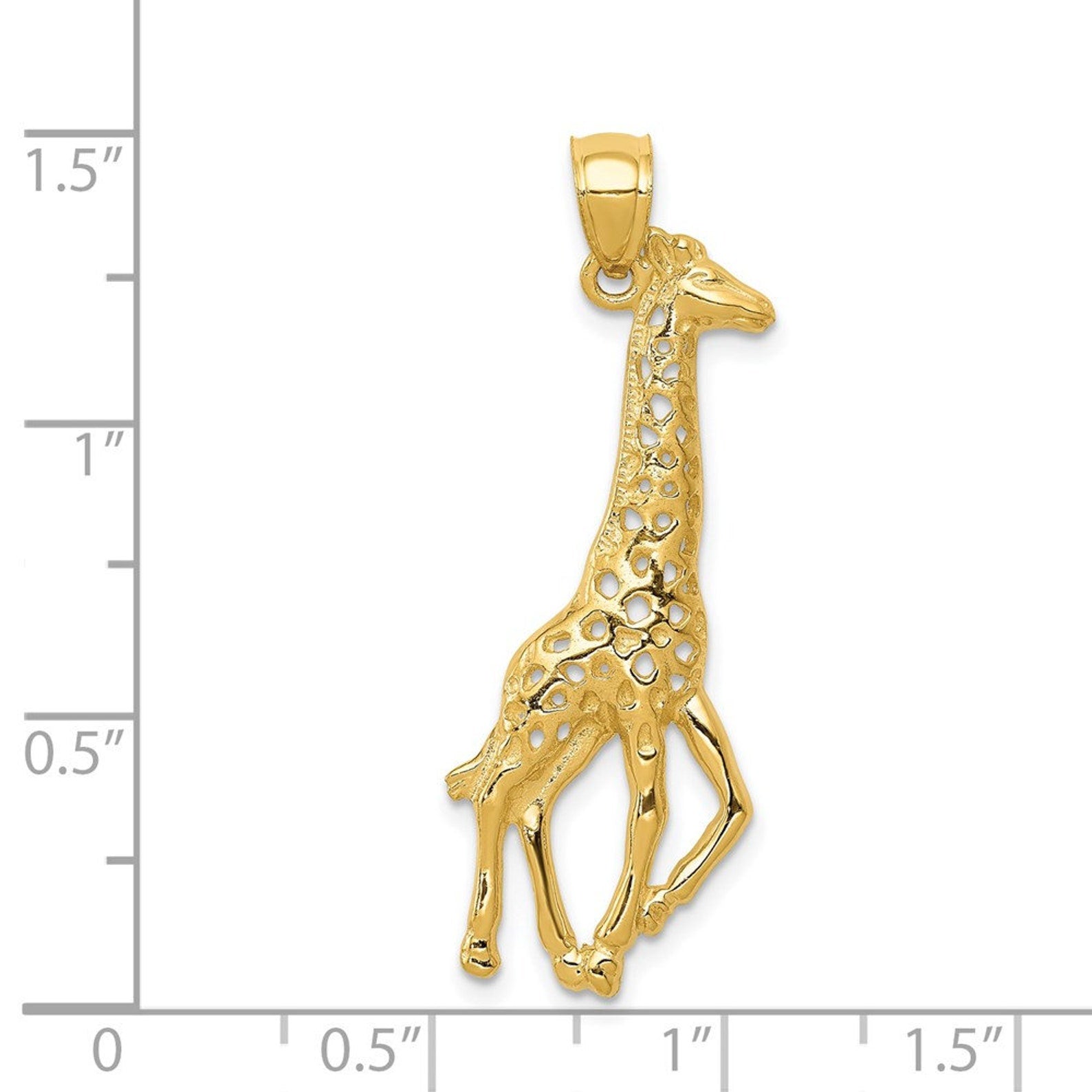 Gold Giraffe Pendant Model-C3530 - Charlie & Co. Jewelry