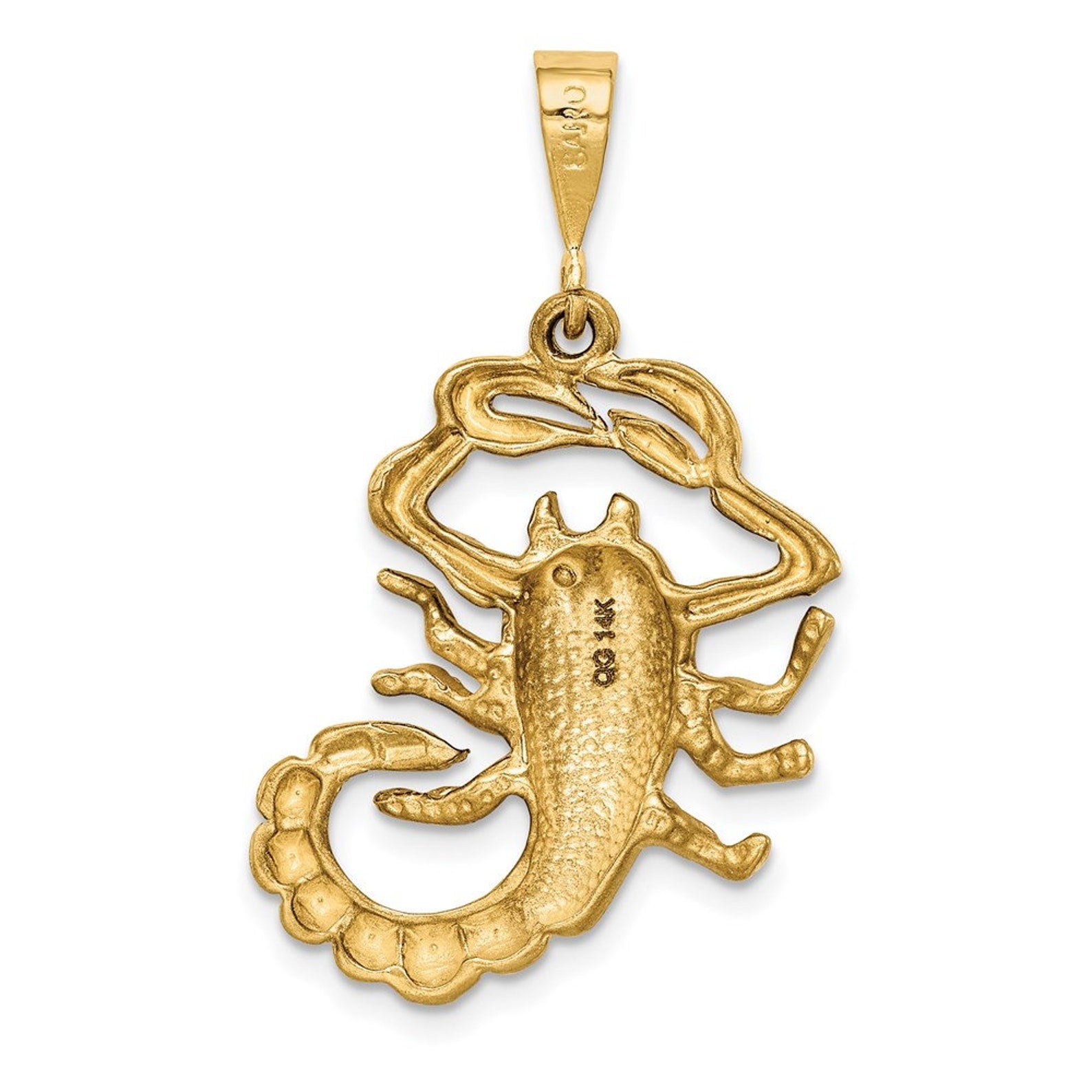 Gold Large Diamond-Cut Scorpion Zodiac Charm - Charlie & Co. Jewelry