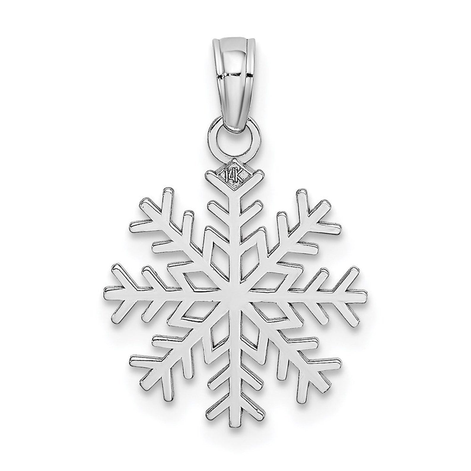 White Gold Snowflake Charm Model-C3062W - Charlie & Co. Jewelry