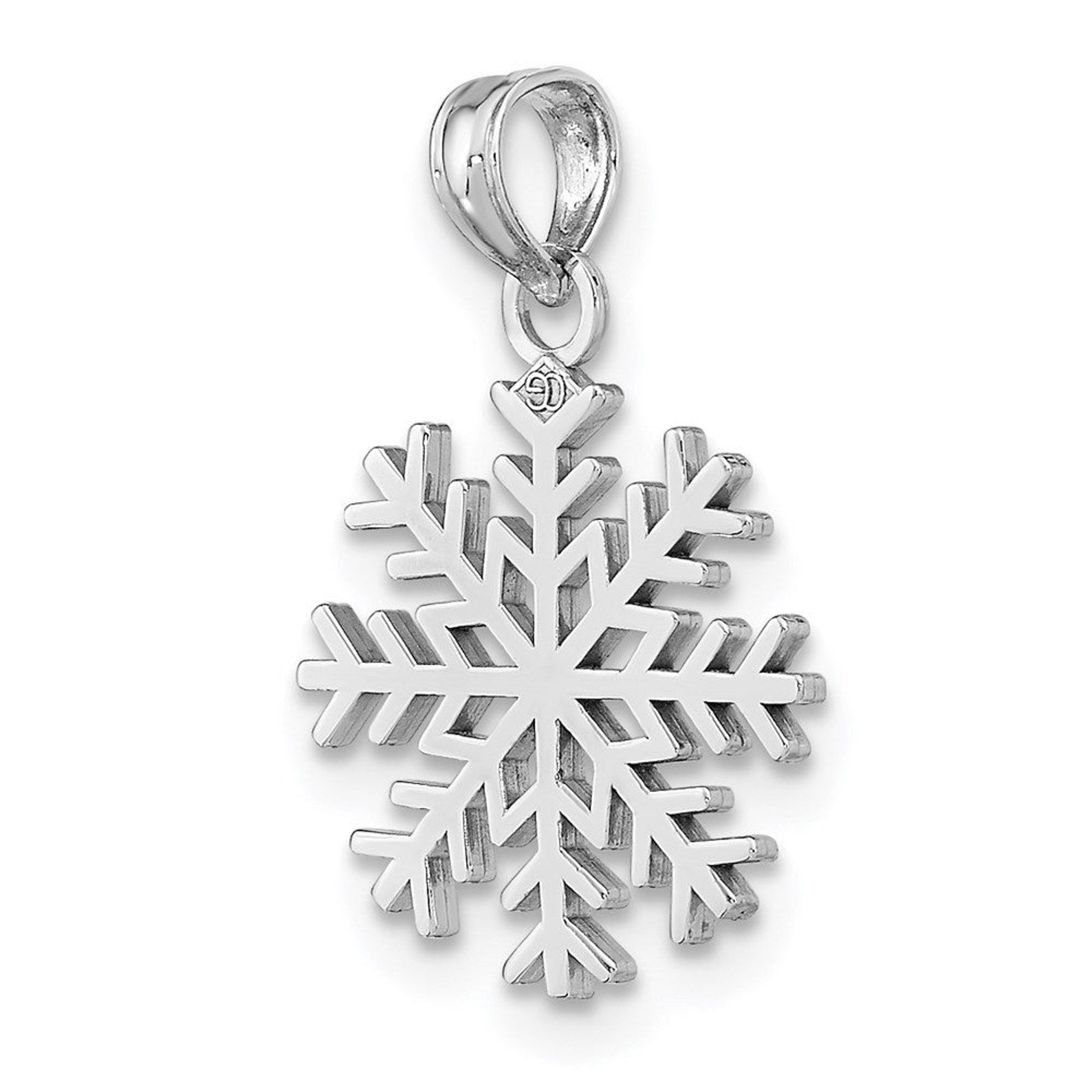 White Gold Snowflake Charm Model-C3062W - Charlie & Co. Jewelry