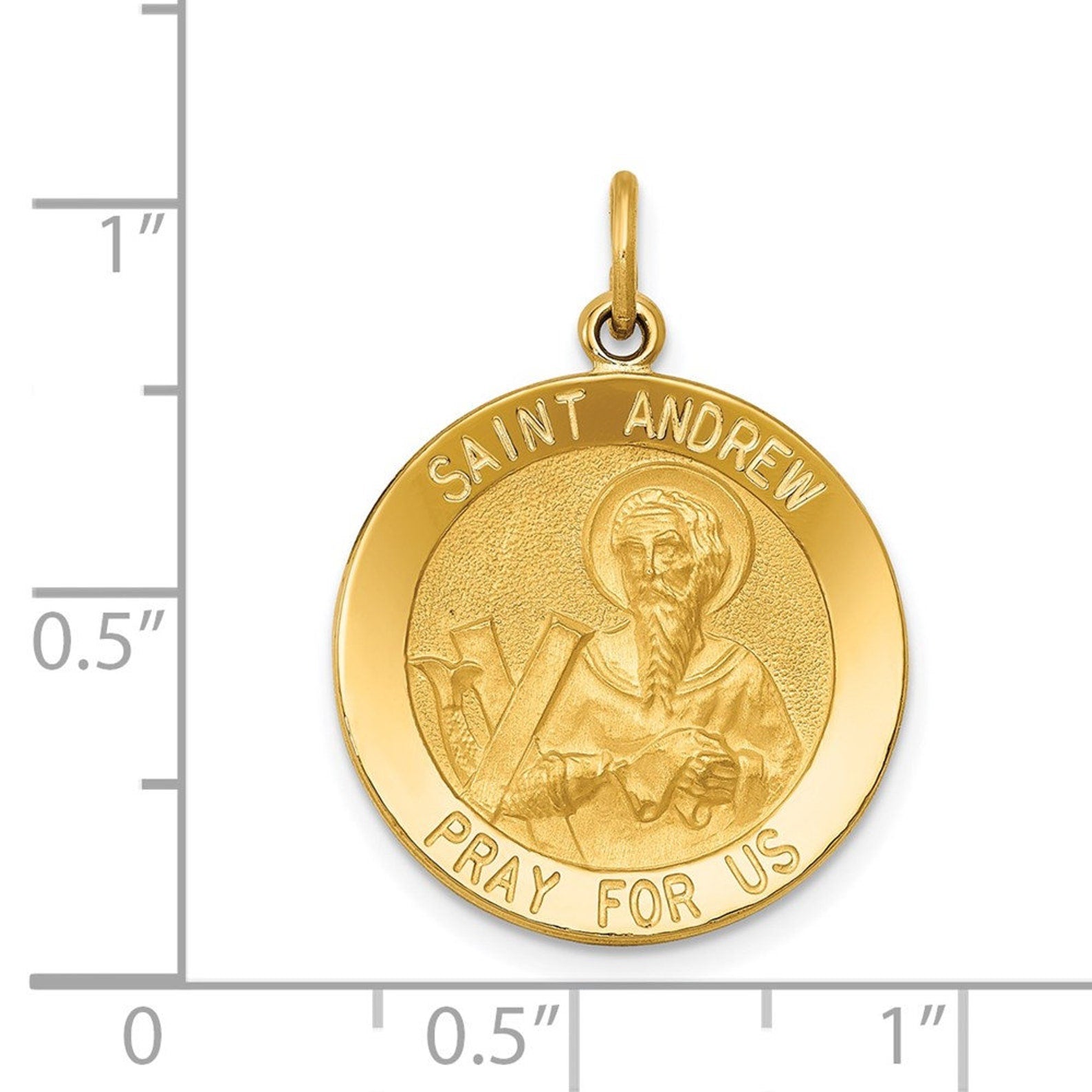 Gold Saint Andrew Medal Pendant Model-XR616 - Charlie & Co. Jewelry