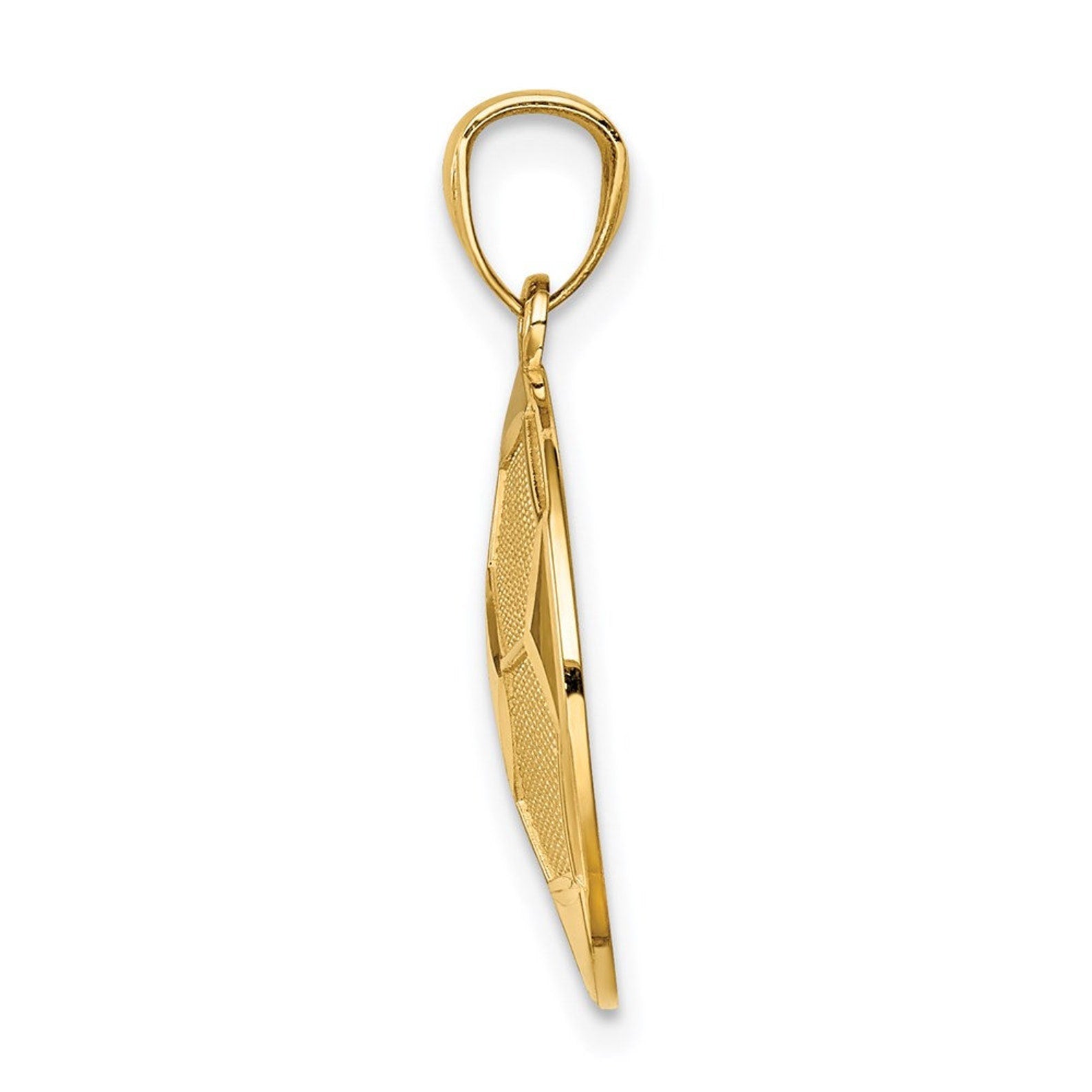 Gold Textured Soccer Ball Pendant Model-C4631 - Charlie & Co. Jewelry