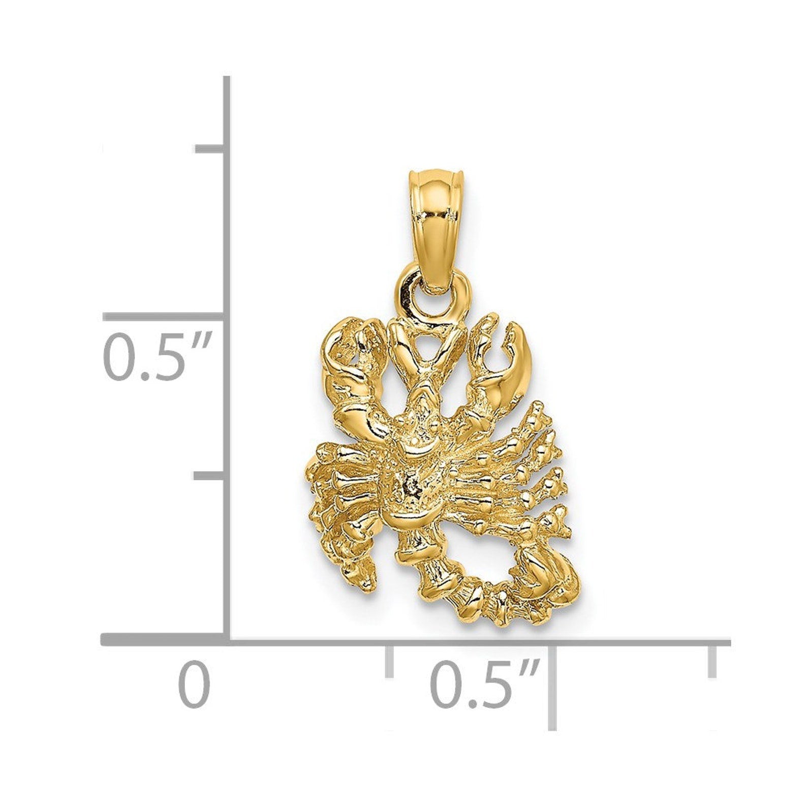 Gold Small 3D Scorpion Pendant - Charlie & Co. Jewelry