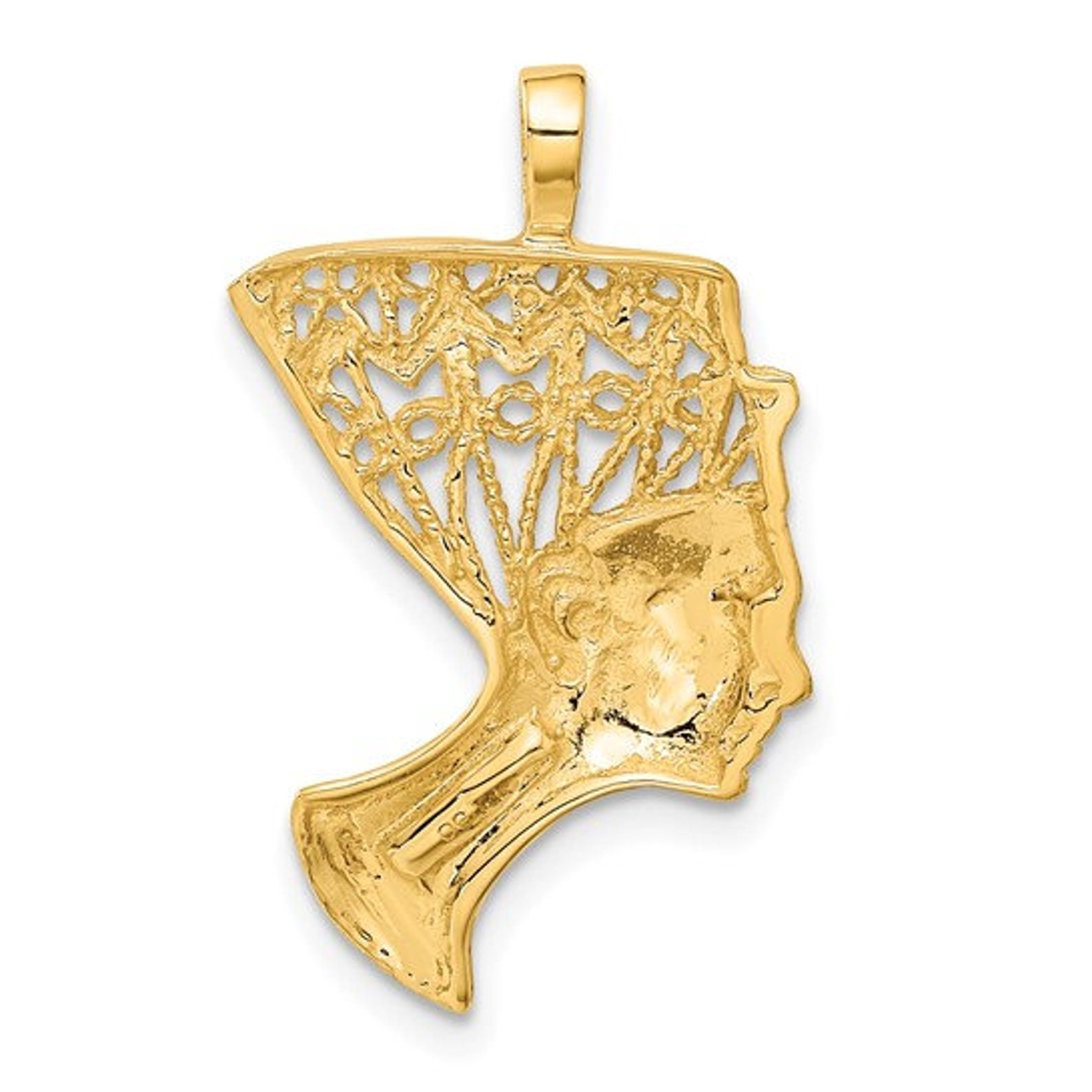 Gold Satin Finish Nefertiti Charm Model-C445 - Charlie & Co. Jewelry