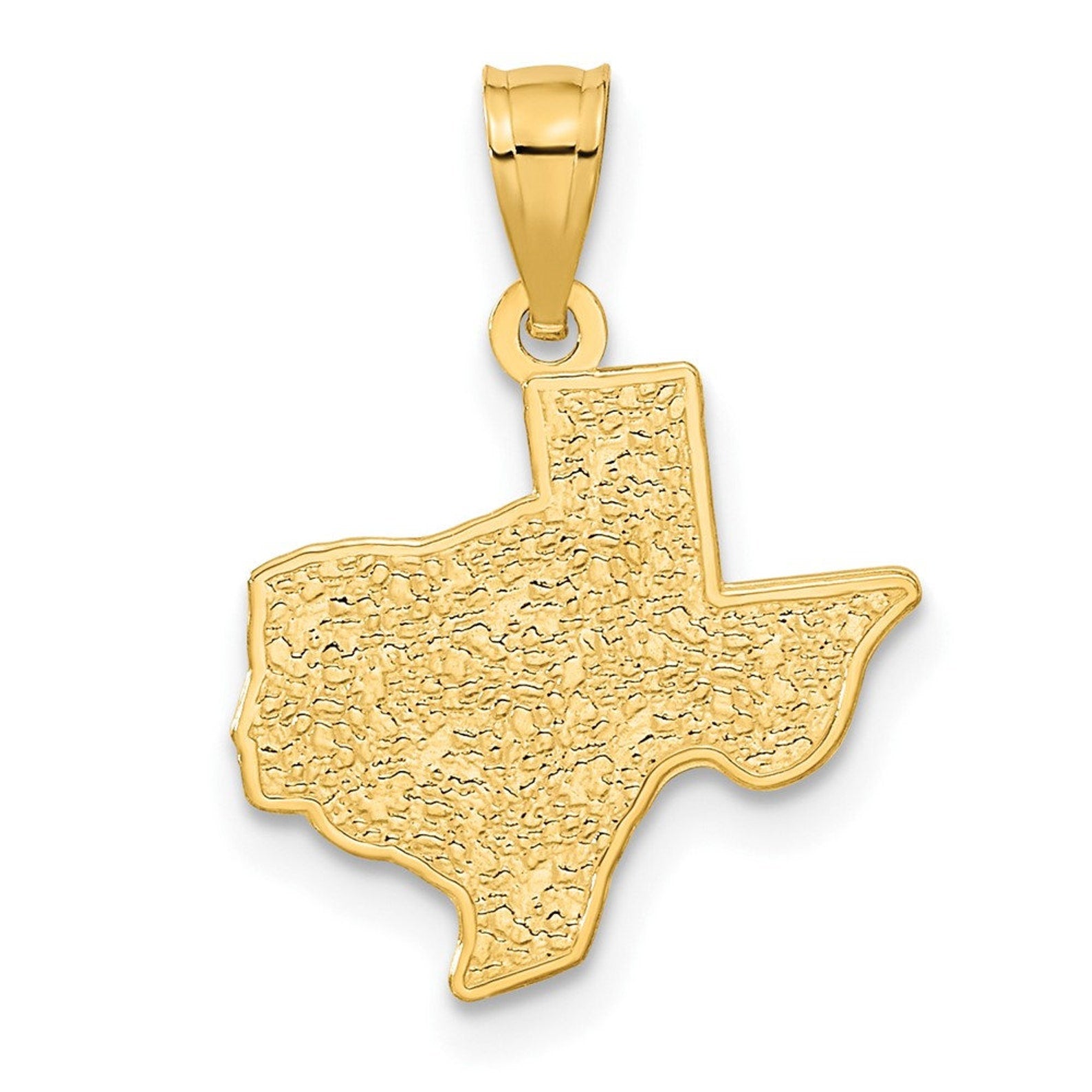 Gold State of Texas Map Pendant Model-C3070 - Charlie & Co. Jewelry
