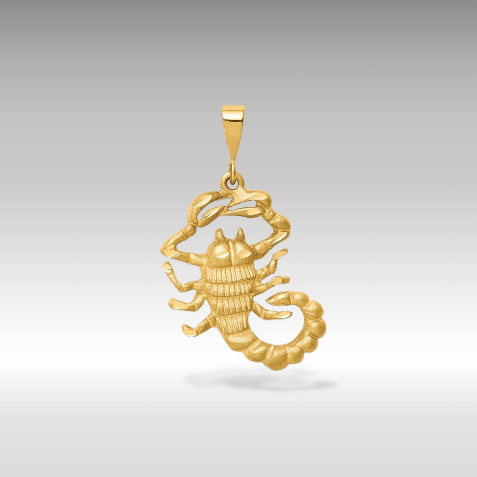 Gold Large Diamond-Cut Scorpion Zodiac Charm - Charlie & Co. Jewelry