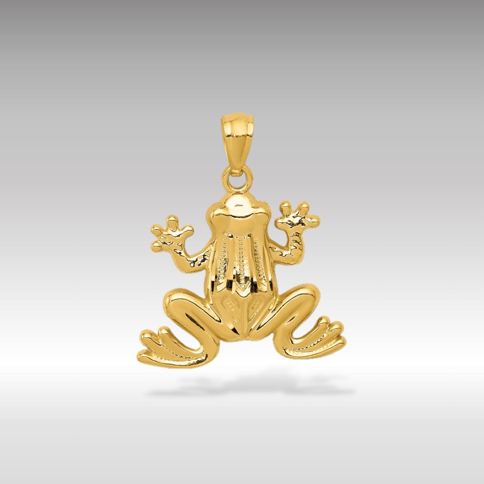 Gold Polished Frog Charm Model-C4038 - Charlie & Co. Jewelry