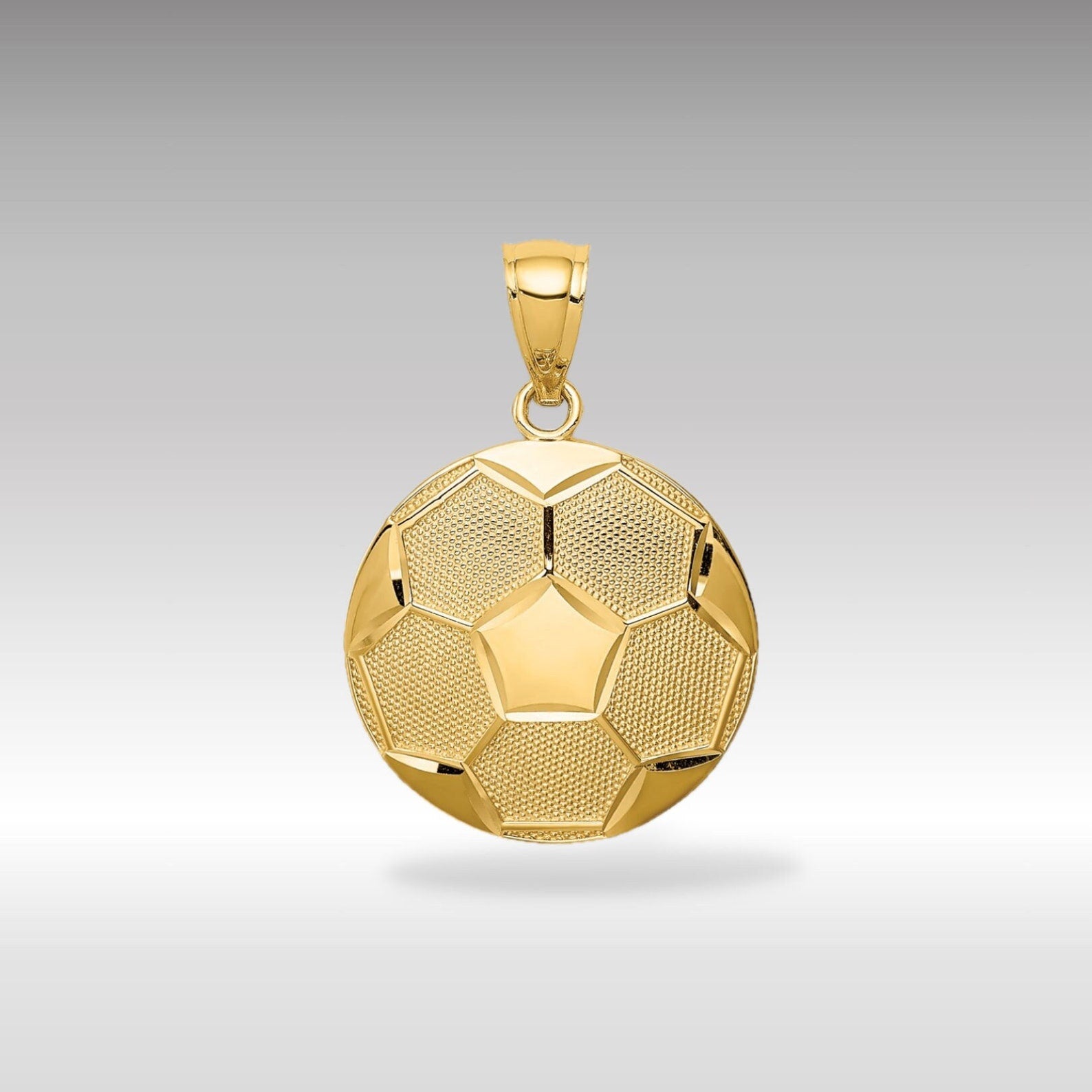 Gold Textured Soccer Ball Pendant Model-C4631 - Charlie & Co. Jewelry