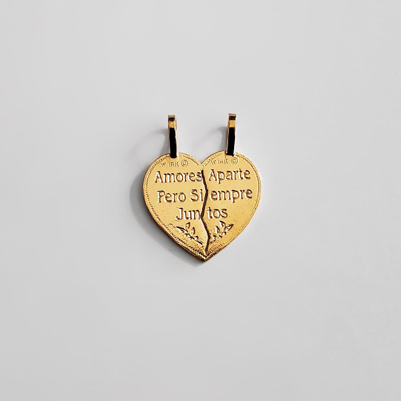 Gold Te Amo Heart Pendant Two-Piece - Model 1811 - Charlie & Co. Jewelry