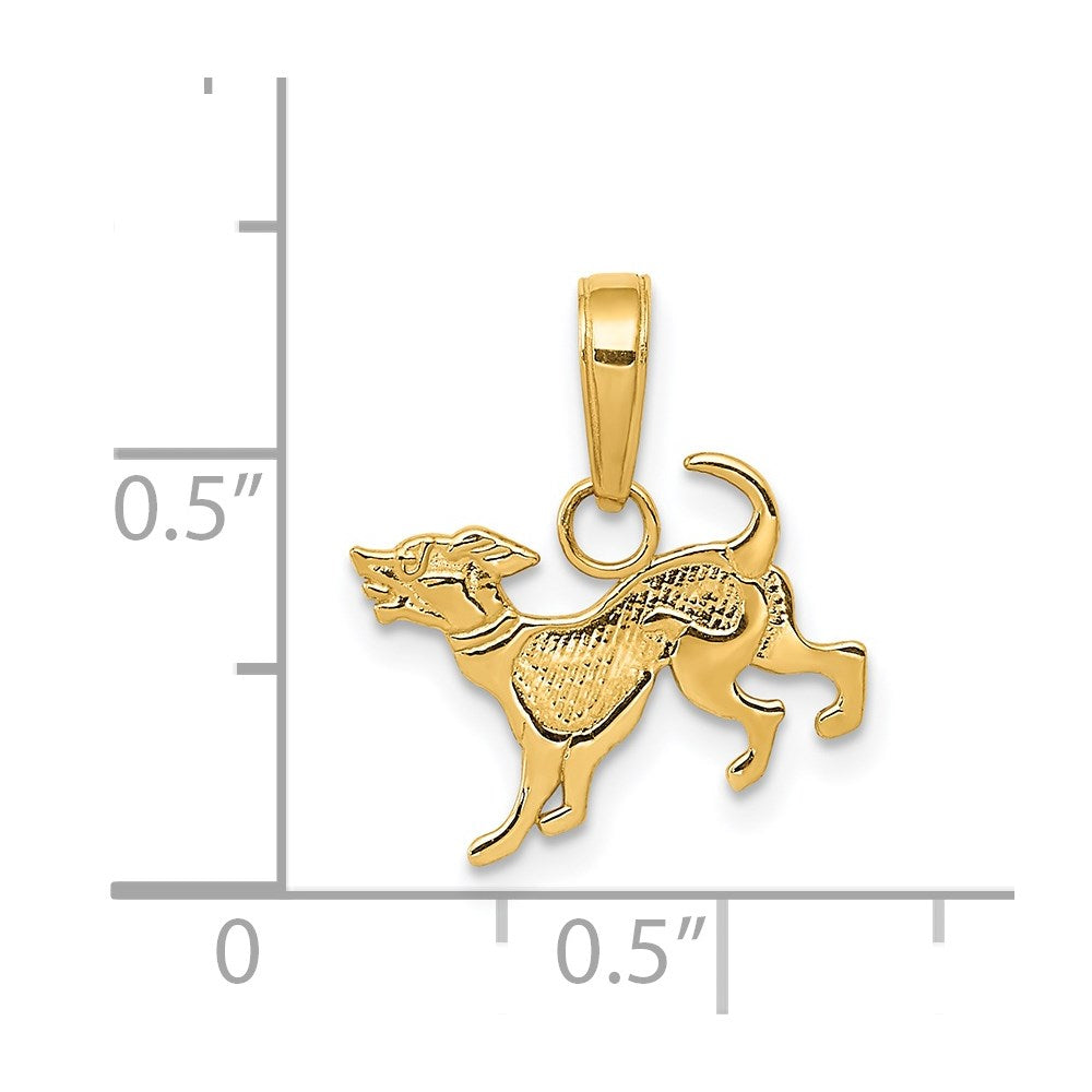 14k Dog Pendant - Model K3424