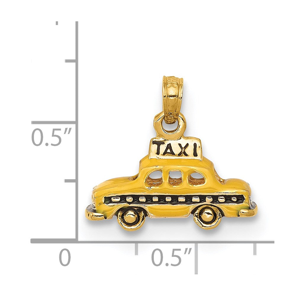 14k 3d Enameled Taxi Pendant - Model K4923 - Charlie & Co. Jewelry