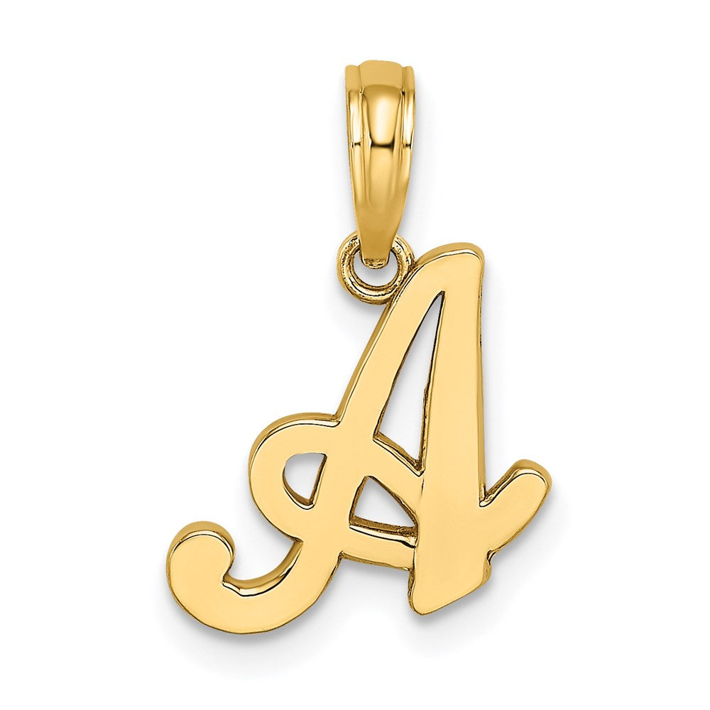 14k Script Letter A Initial Pendant - Model K6422A