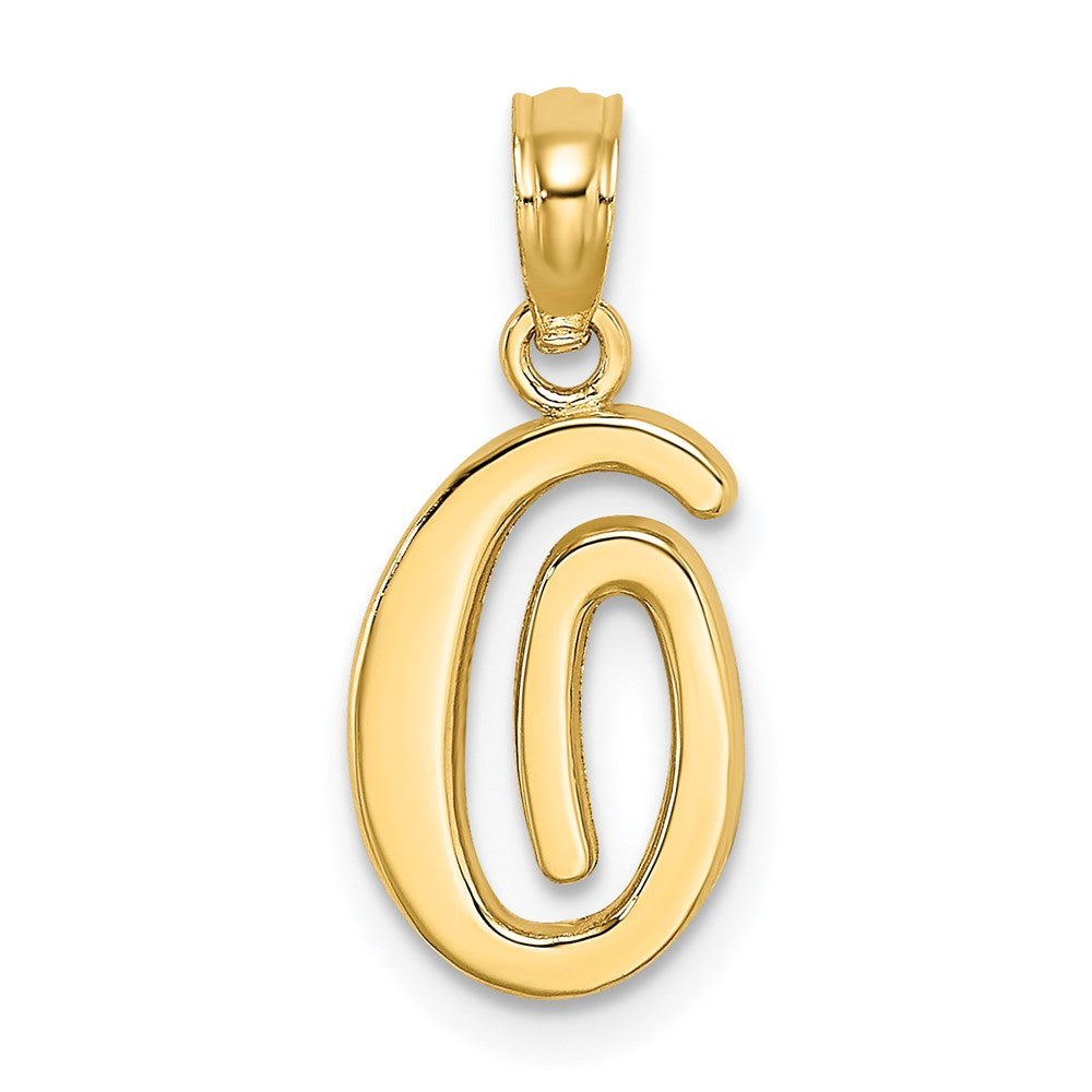 14k Script Letter O Initial Pendant - Model K6422O