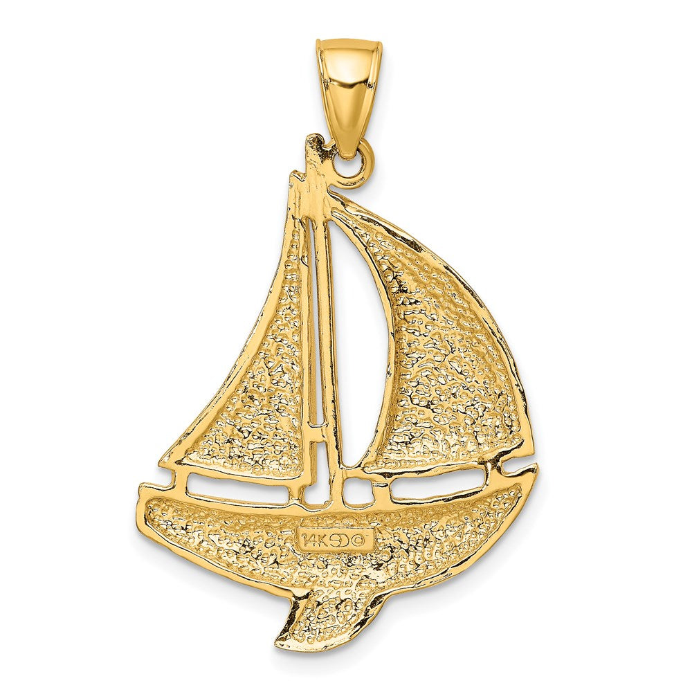 14k 2-d Polished Sailboat Charm - Model K7875