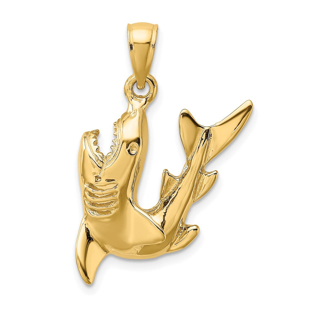 14k 2-d Polished Shark Charm - Model K8001
