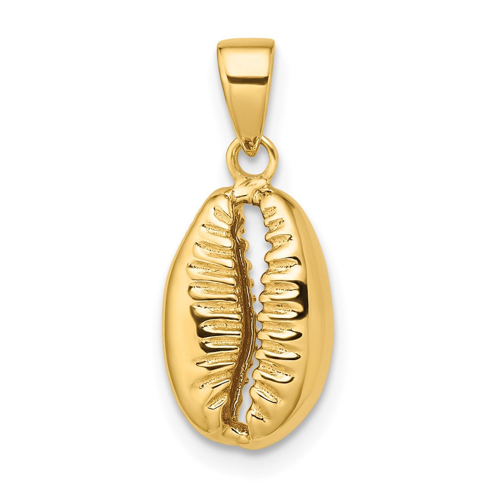 14k Polished 3d Crowrie Shell Pendant - Model K9947