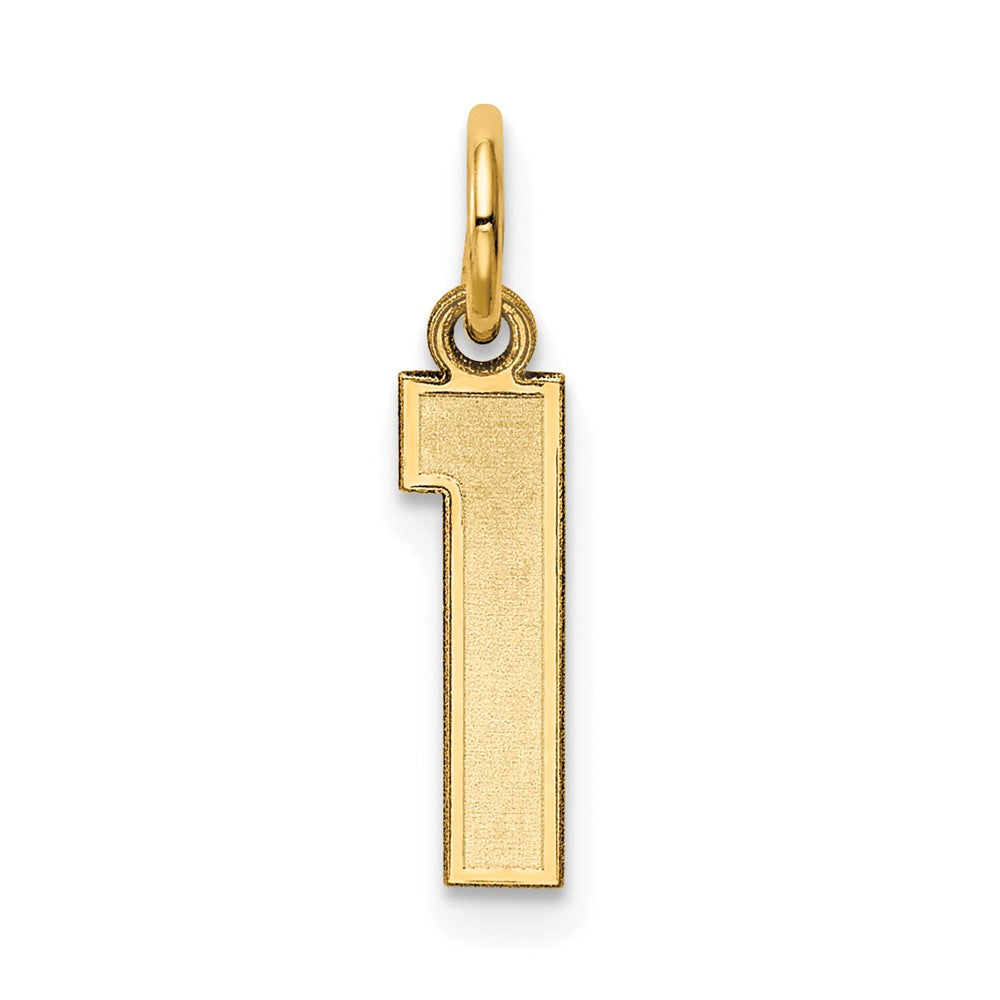 14k Small Satin Number 1 Charm - Model LSS01