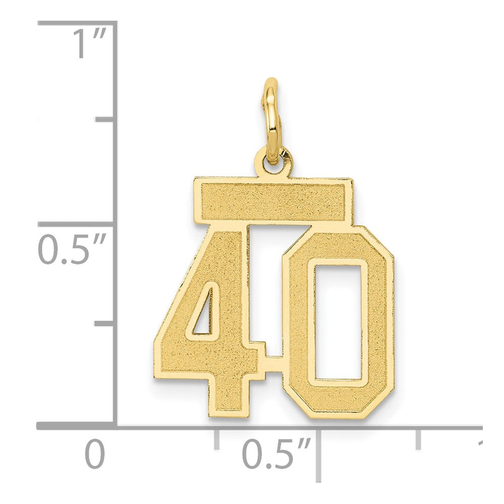 14k Small Satin Number 40 Charm - Model LSS40