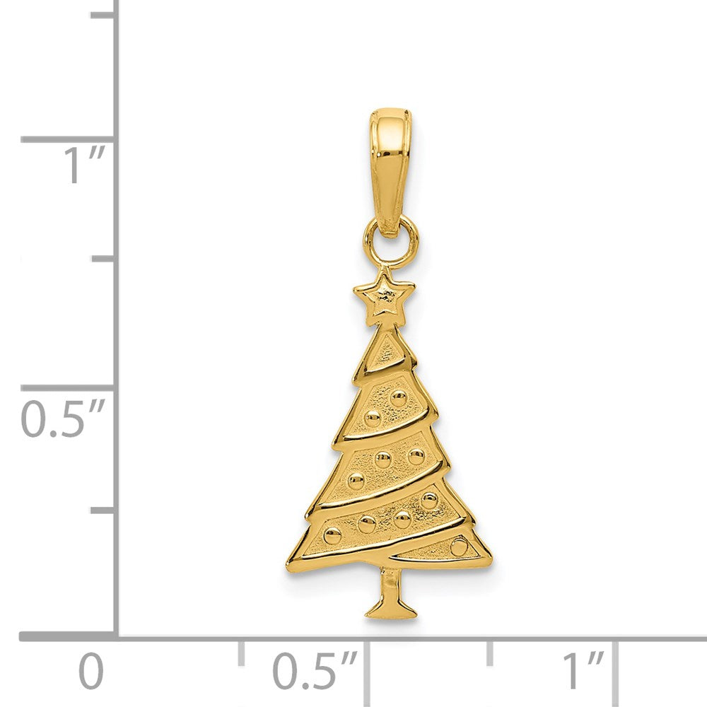 14k Polished Christmas Tree Pendant - Model M482 - Charlie & Co. Jewelry