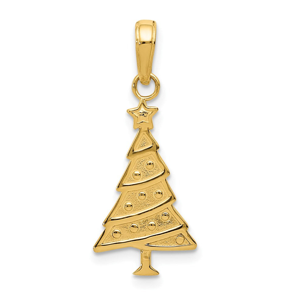 14k Polished Christmas Tree Pendant - Model M482 - Charlie & Co. Jewelry