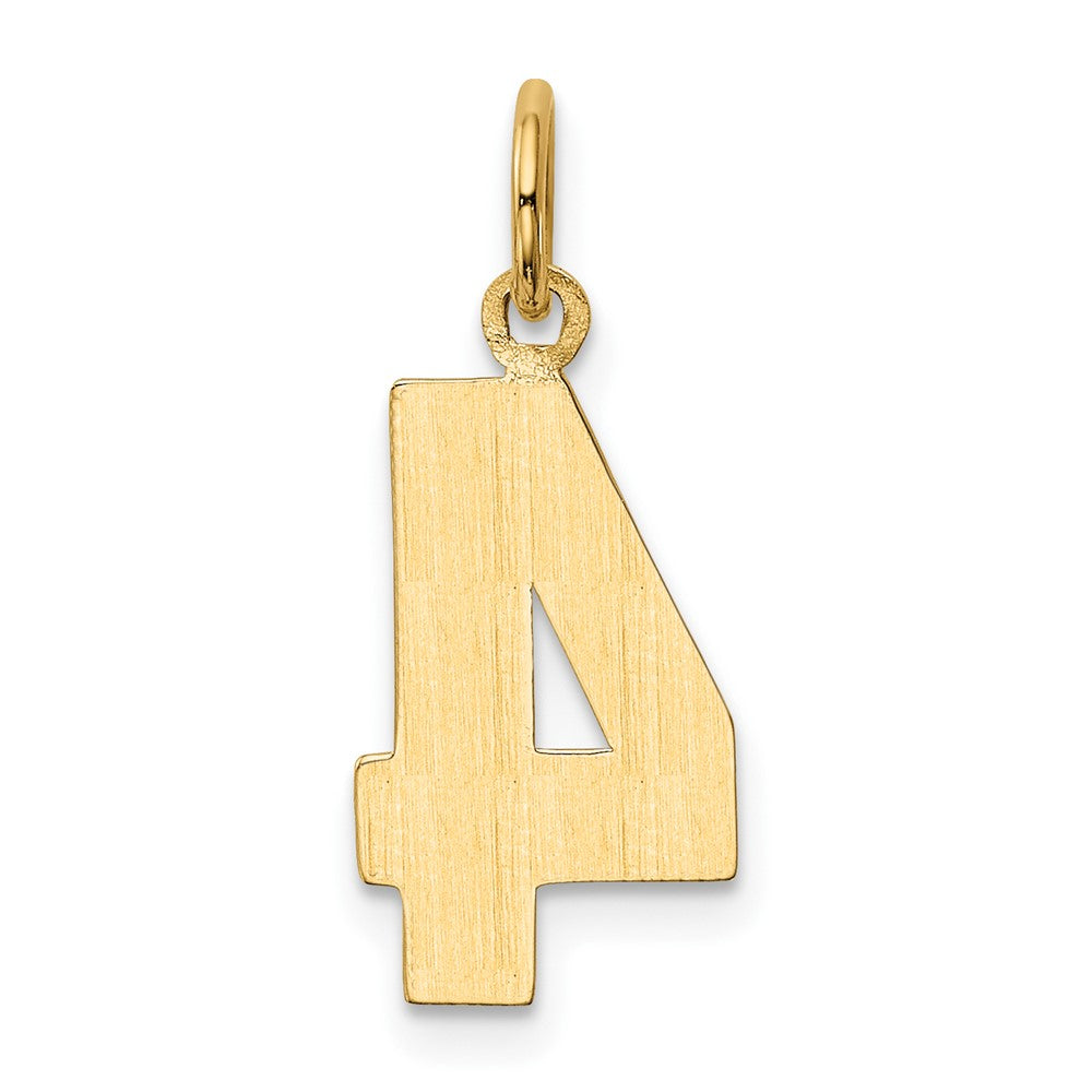 14k Medium Polished Number 4 Charm - Model MP04