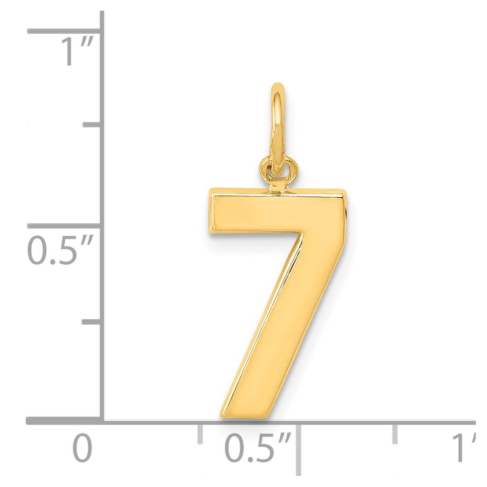 14k Medium Polished Number 7 Charm - Model MP07
