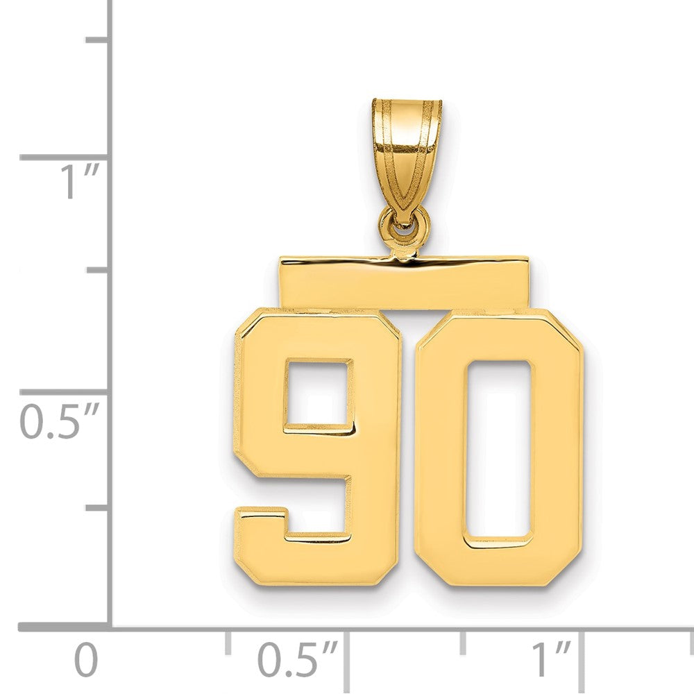 14k Medium Polished Number 90 Charm - Model MP90