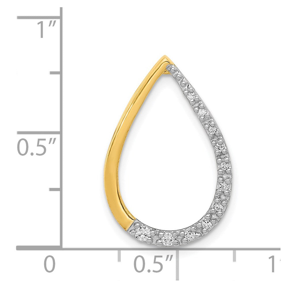 14k Polished 1/10ct. Diamond Teardrop Chain Slide - Model PM4800-010-YA - Charlie & Co. Jewelry