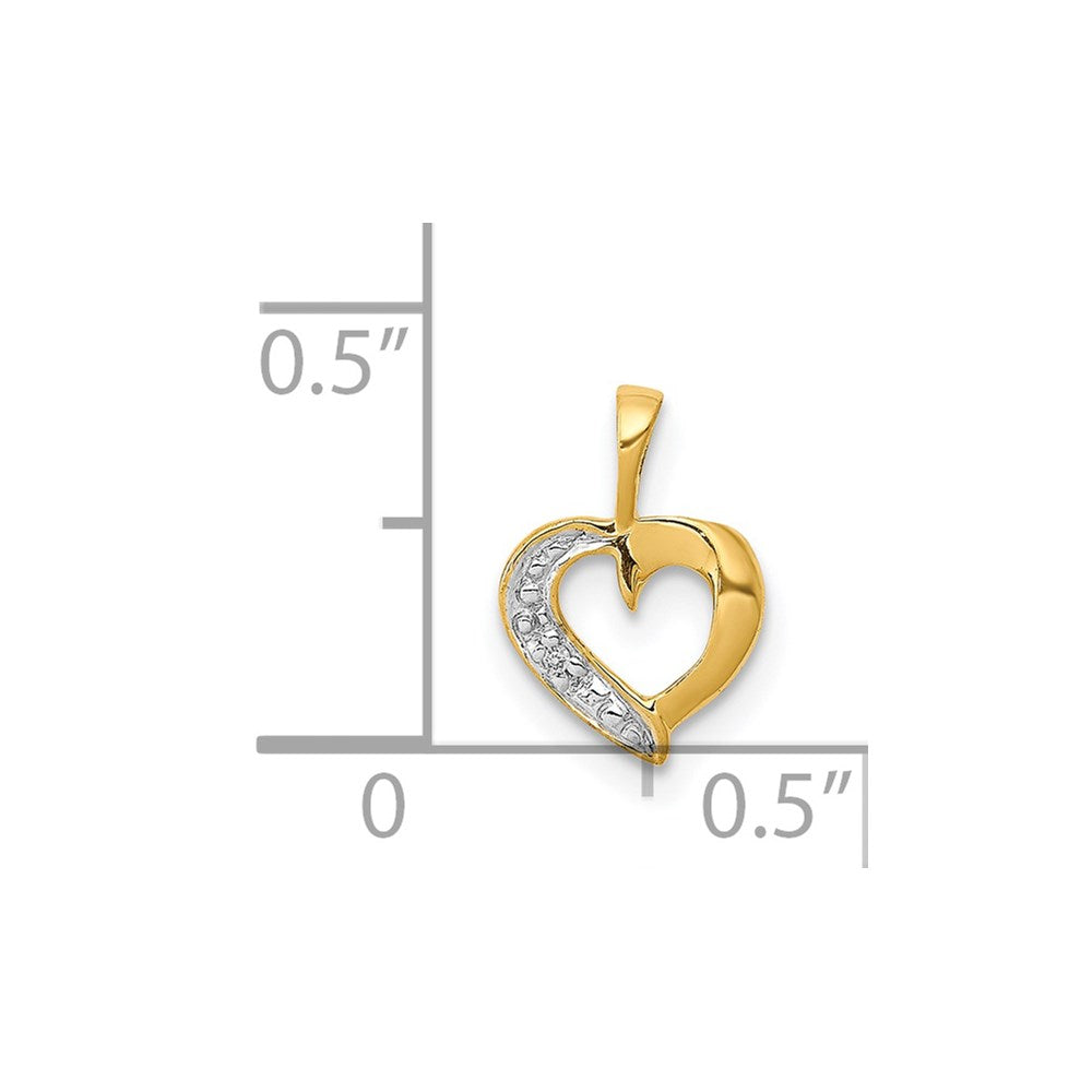 14k .01ct. Diamond Heart Pendant - Model PM4857-001-YA - Charlie & Co. Jewelry