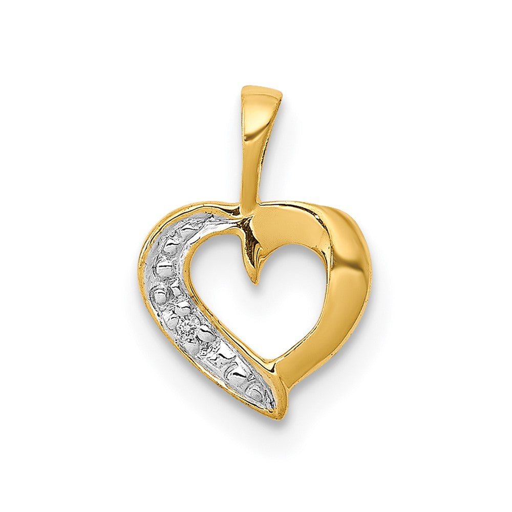 14k .01ct. Diamond Heart Pendant - Model PM4857-001-YA - Charlie & Co. Jewelry