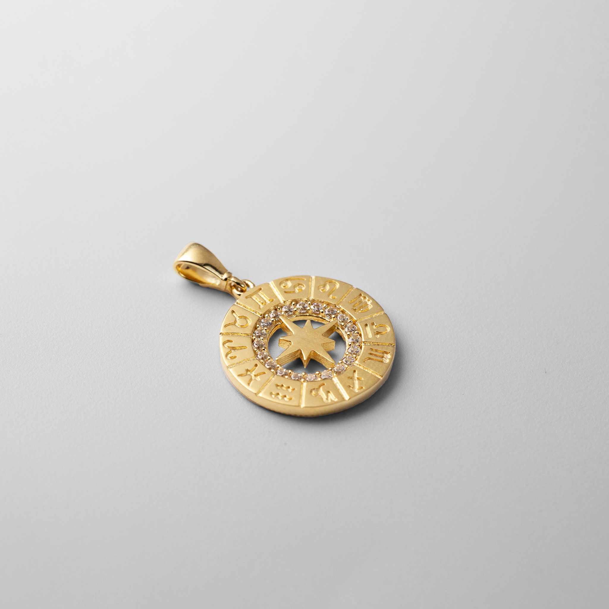 Gold CZ Zodiac Signs Pendant Necklace - Model PT3115 - Charlie & Co. Jewelry