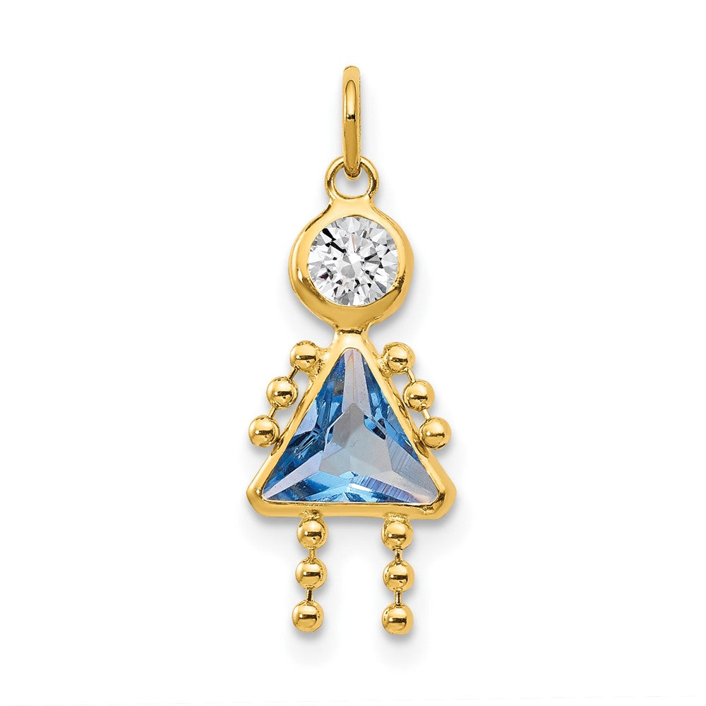 14k March Girl Birthstone Charm - Model XCK160