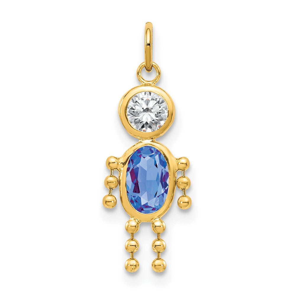 14k September Boy Birthstone Charm - Model XCK173