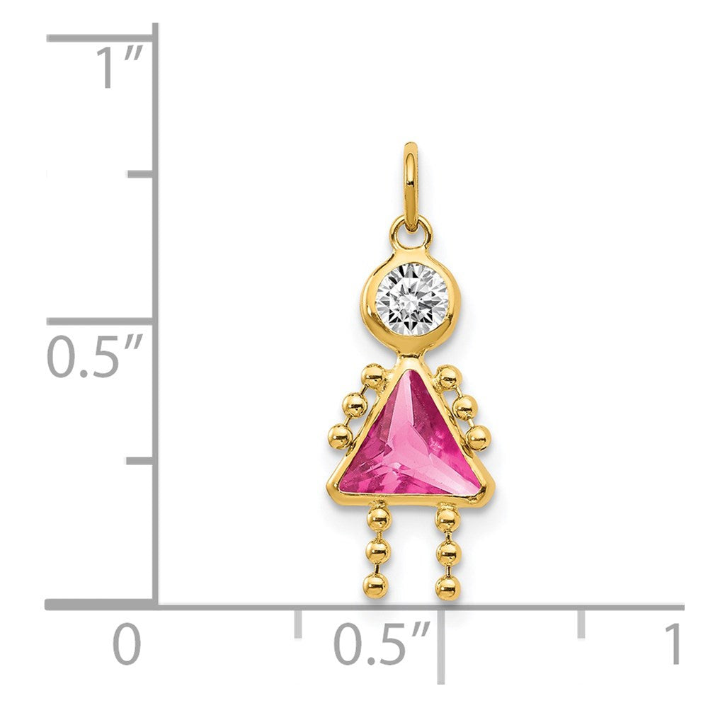 14k October Girl Birthstone Charm - Model XCK174