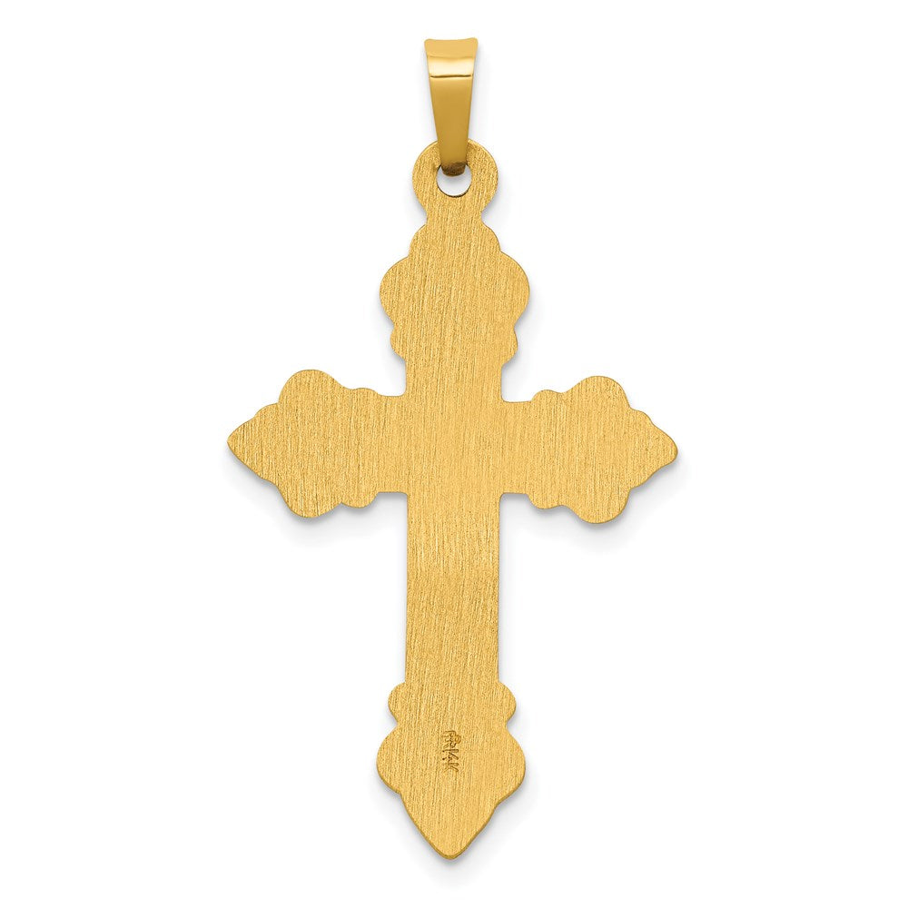 14k Polished Cross Budded Pendant - Model XR1473