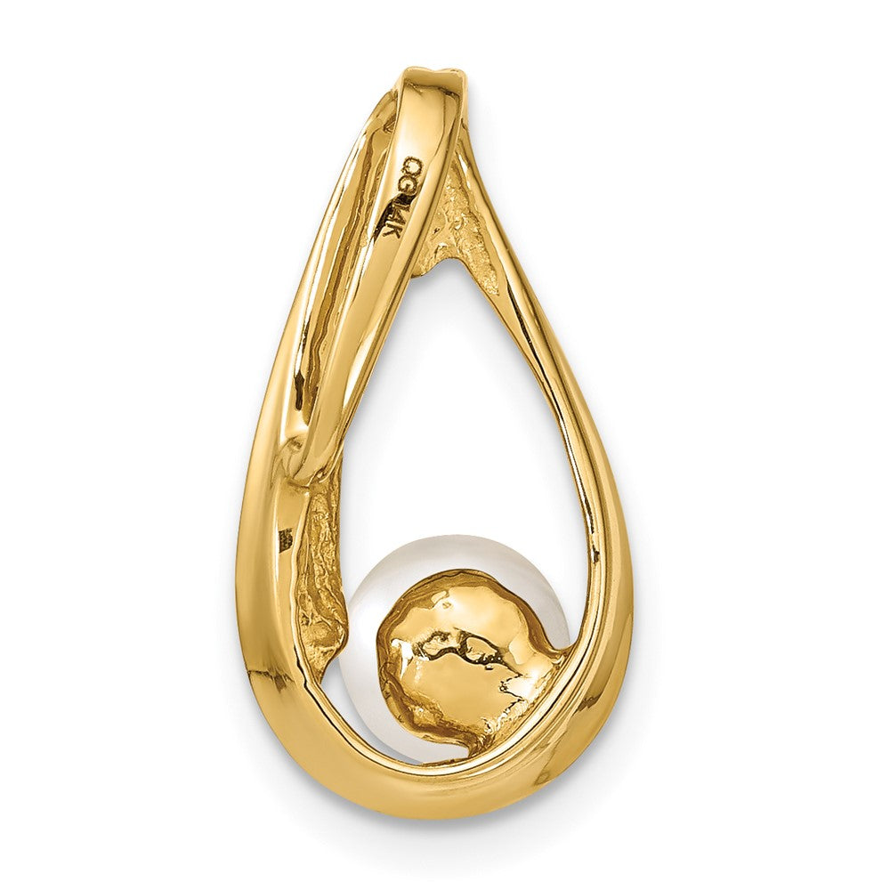 14k 6mm White Round Freshwater Cultured Pearl Slide - Model XS615PL