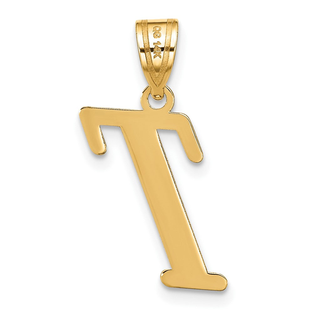 14k Polished Letter T Initial Pendant - Model YC1440T